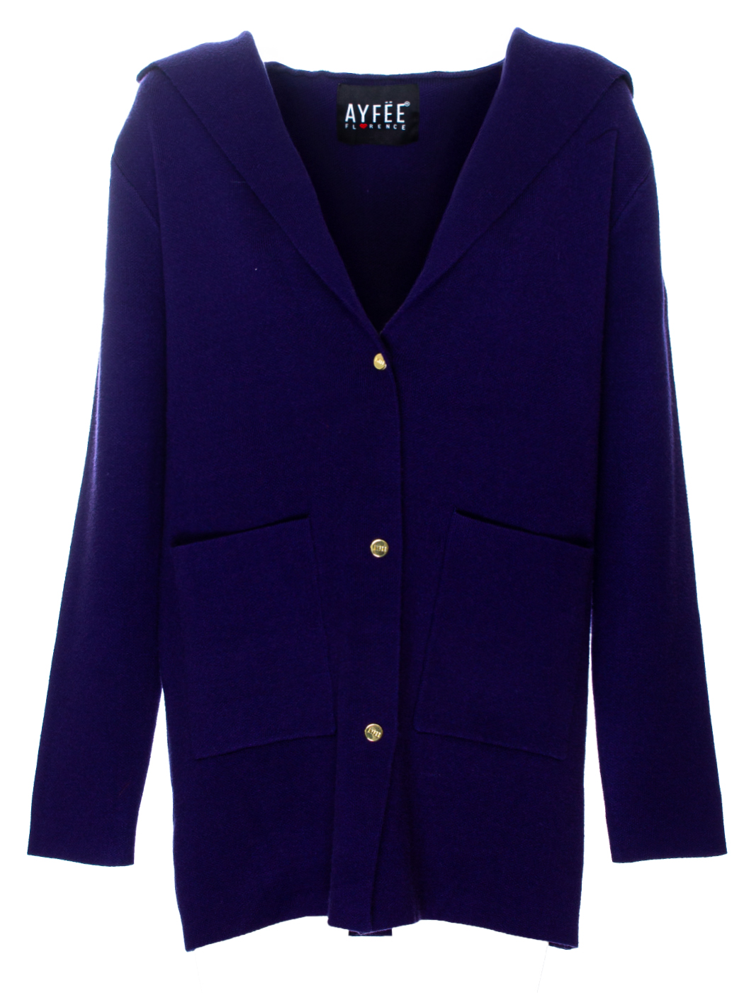 GIACCA MIDI CON CAPPUCCIO PUNTO TESSUTO, 2 TG - BLUE
